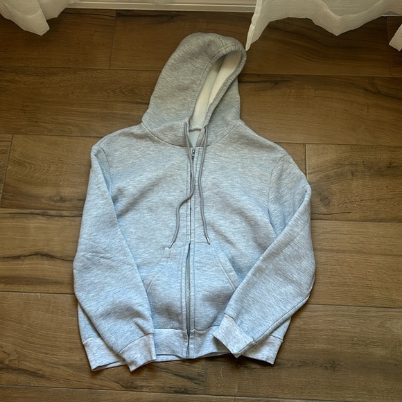 Grey Hooded Zip-Up Sweatshirt Size Small - Picture 1 of 2